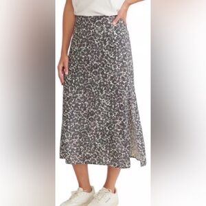Marine Layer Black and White Patterned A-Line Skirt